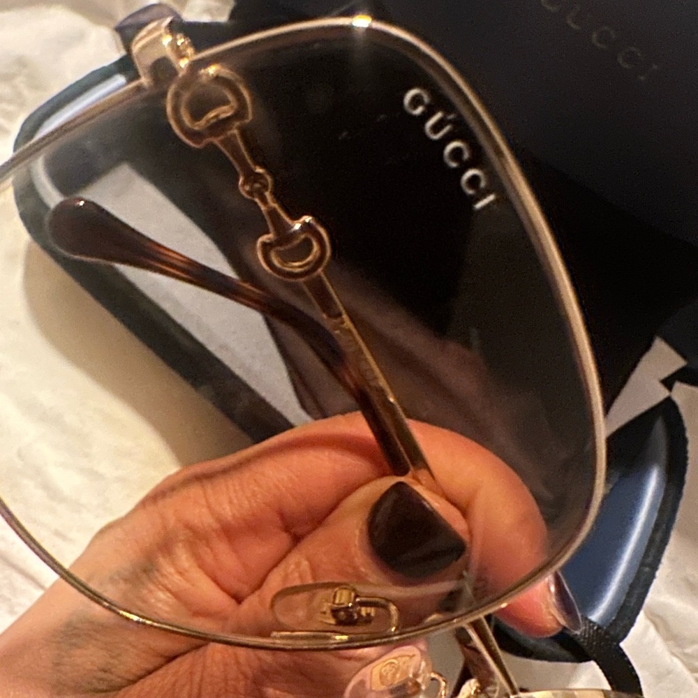 Gucci Gold-Tone Square Sunglasses - Picture 2 of 7